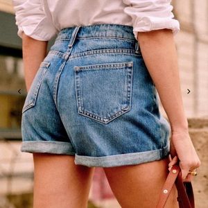 Sezane Niels Short Denim Blue Size 4